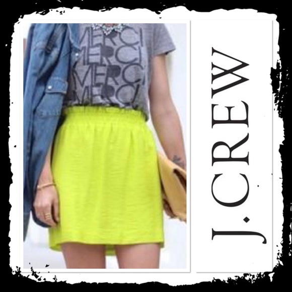 J. Crew Dresses & Skirts - J. Crew Crinkle City neon Mini skirt